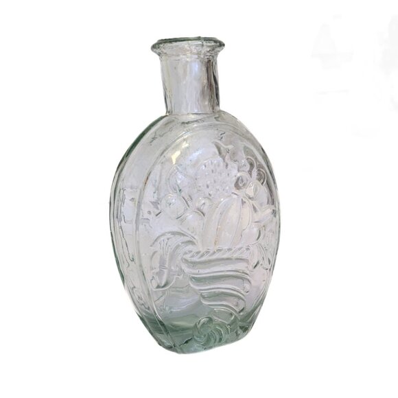 Vintage Thick Green Glass Bottle Embossed Eagle & Cornucopia Collectible - Picture 5 of 9